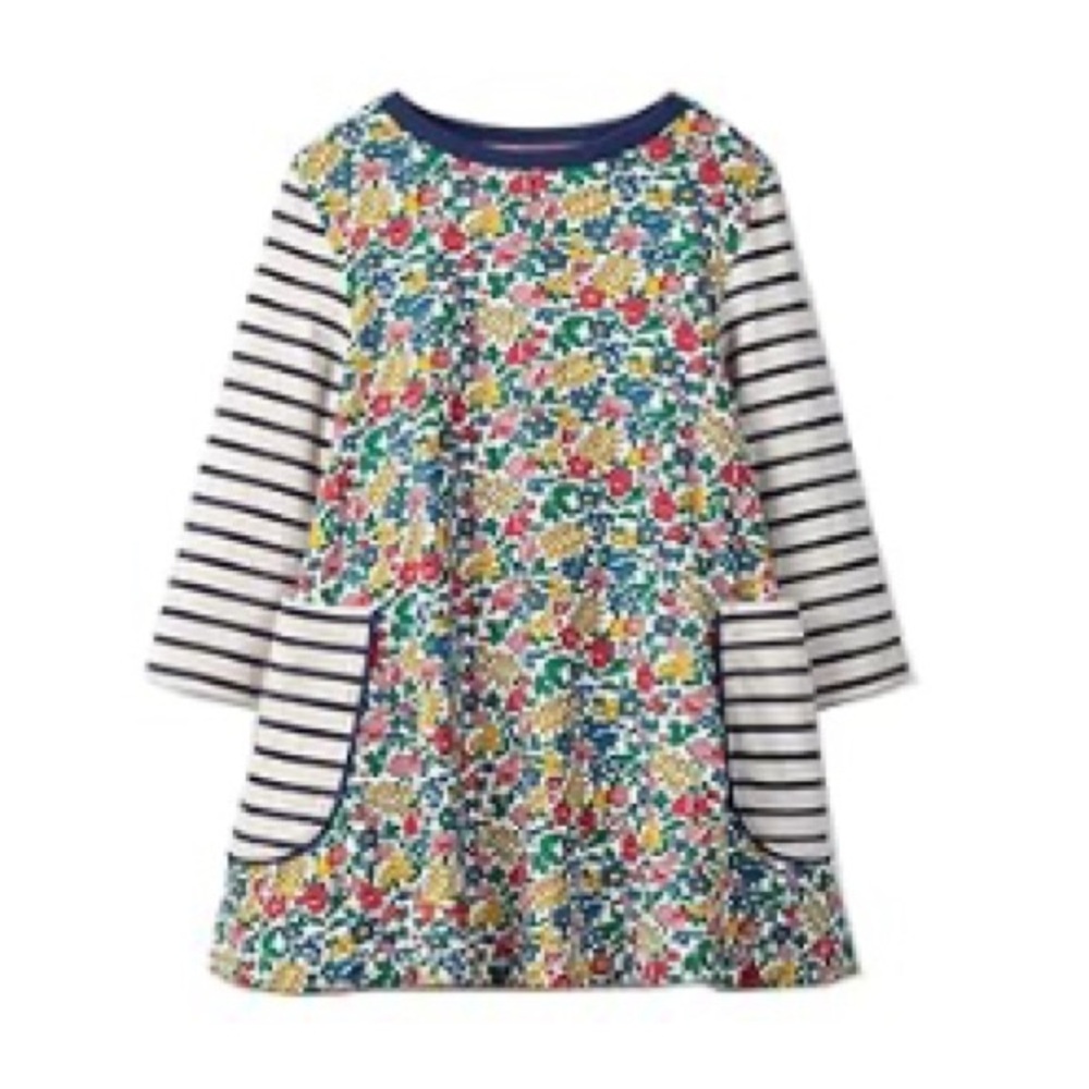FLORAL & STRIPED KIDS DRESS